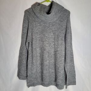 Women's Gray Cowl Neck Angora Wool Blend Sweater Size S/M Kerisma